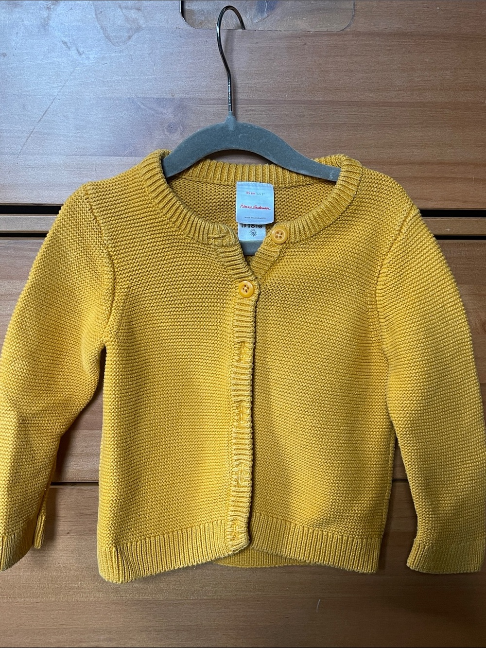 Hanna Andersson Mustard Yellow Knit Button Cardigan